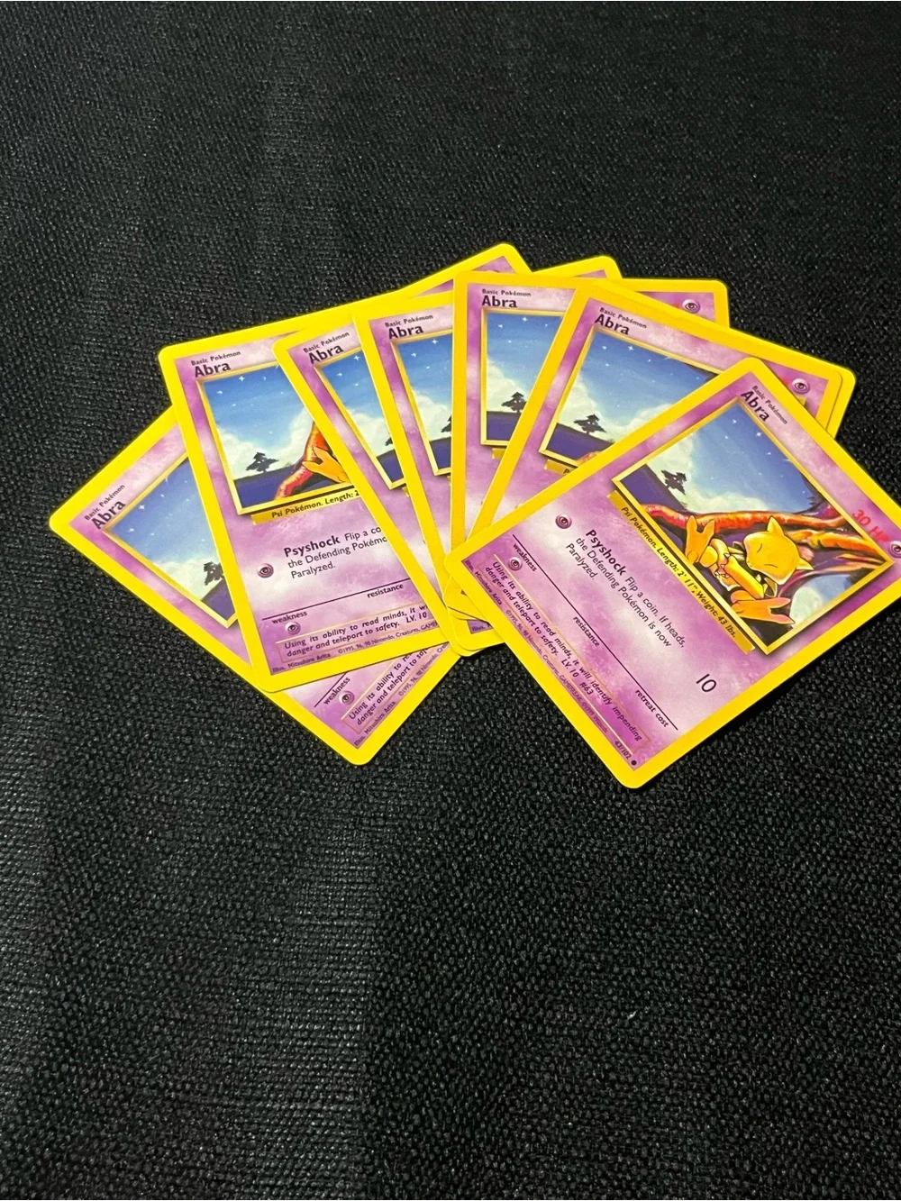 Abra Pokémon Trading Card - Purple & Yellow - Lot of 8